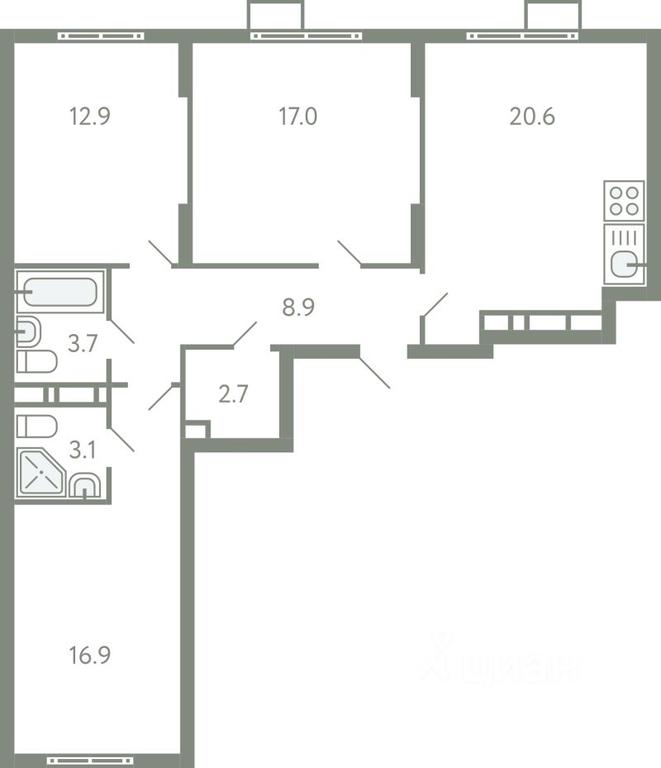 2-BD Apartment Sale, 84.1 sq. m. at Novo-Molokovo, Novo-Molokovskiy bulvar, selo Molokovo, Leninskiy City District, Moscow Region, Russia #1