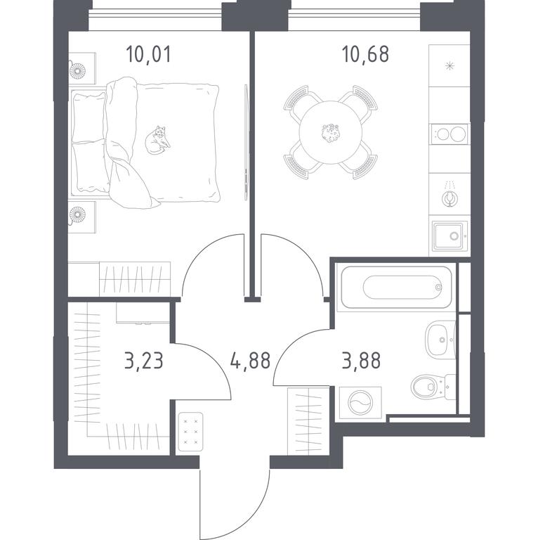 Apartment Sale, 32.68 sq. m. at Pribrezhnyi Park, Pribrezhniy Park Residential Complex, Village of Yam, Domodedovo City District, Moscow Region, Russia #1 Apartment Sale, 32.68 sq. m. at Pribrezhnyi Park, Pribrezhniy Park Residential Complex, Village of Yam, Domodedovo City District, Moscow Region, Russia #1