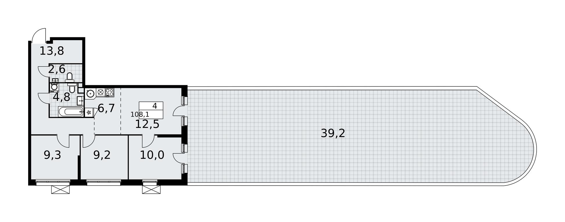 3-BD Apartment Sale, 108.1 sq. m. at Skandinaviya, Skandinaviya Residential Complex, Sosenskoye Settlement, Moscow, Russia #1