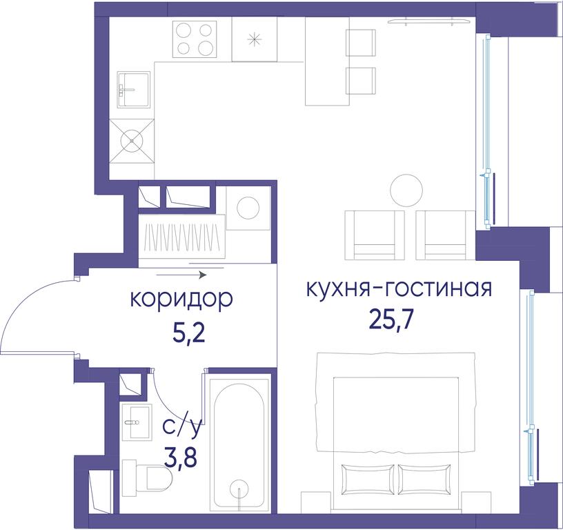 Apartment Sale, 34.7 sq. m. at Ostrov, Nizhnye Mnyovniki Street, 37Ас4, Moscow, Russia #1 Apartment Sale, 34.7 sq. m. at Ostrov, Nizhnye Mnyovniki Street, 37Ас4, Moscow, Russia #1