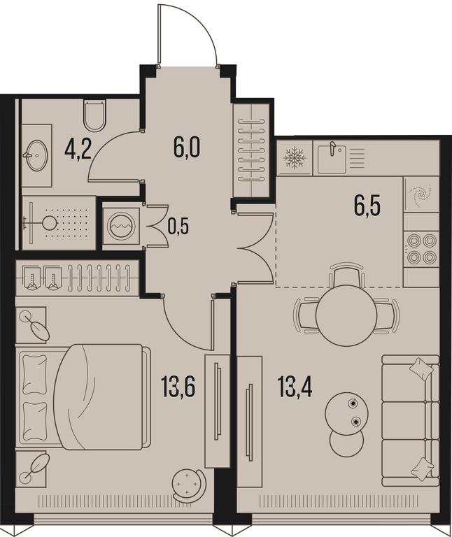 1-BD Apartment Sale, 44.2平方米 at High Life, Letnikovskaya Street, 11/10с1, Moscow, Russia #1 1-BD Apartment Sale, 44.2平方米 at High Life, Letnikovskaya Street, 11/10с1, Moscow, Russia #1