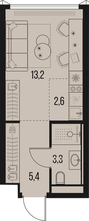 Apartment Sale, 24.5平方米 at High Life, Letnikovskaya Street, 11/10с1, Moscow, Russia #1