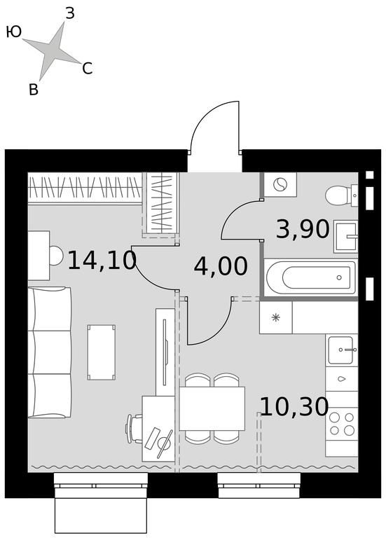 1-BD Apartment Sale, 32.3 sq. m. at Апрелевка, Naro-Fominskiy City District, Moscow Region, Russia #1 1-BD Apartment Sale, 32.3 sq. m. at Апрелевка, Naro-Fominskiy City District, Moscow Region, Russia #1