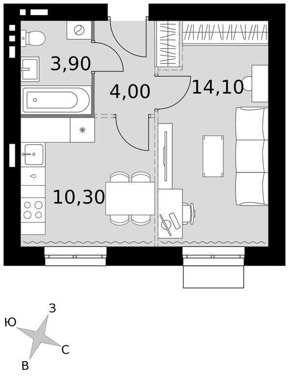 1-BD Apartment Sale, 32.3 sq. m. at Апрелевка, Naro-Fominskiy City District, Moscow Region, Russia #1 1-BD Apartment Sale, 32.3 sq. m. at Апрелевка, Naro-Fominskiy City District, Moscow Region, Russia #1