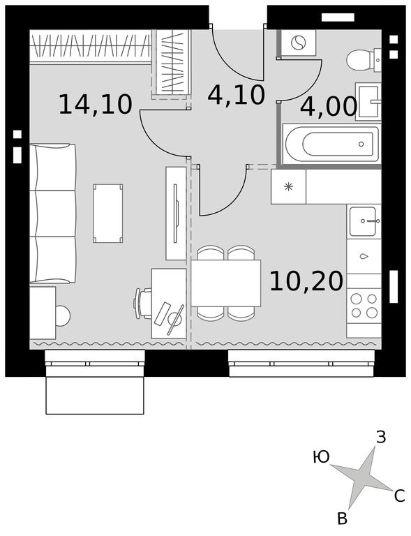 1-BD Apartment Sale, 32.4 sq. m. at Апрелевка, Naro-Fominskiy City District, Moscow Region, Russia #1 1-BD Apartment Sale, 32.4 sq. m. at Апрелевка, Naro-Fominskiy City District, Moscow Region, Russia #1