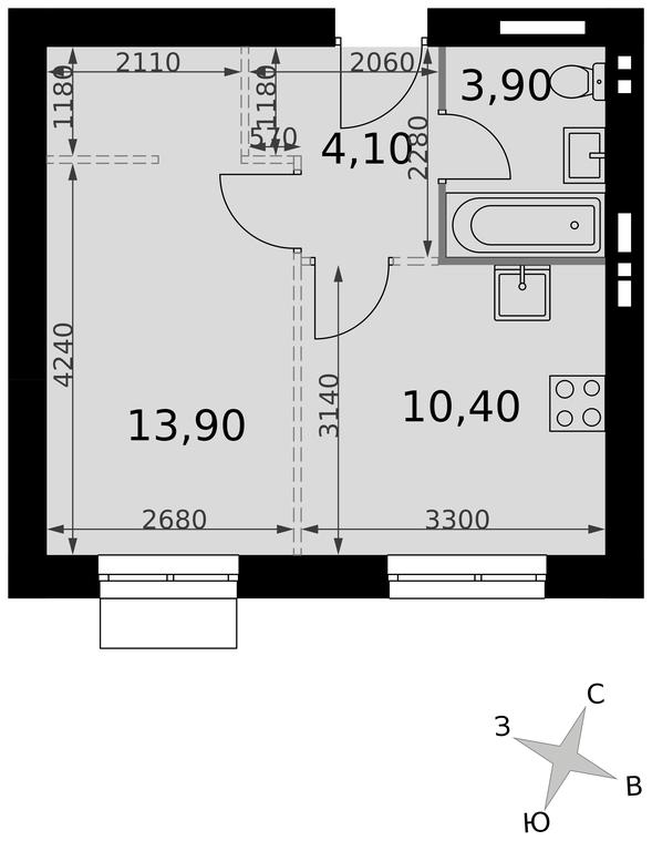 1-BD Apartment Sale, 32.3 sq. m. at Апрелевка, Naro-Fominskiy City District, Moscow Region, Russia #2 1-BD Apartment Sale, 32.3 sq. m. at Апрелевка, Naro-Fominskiy City District, Moscow Region, Russia #2