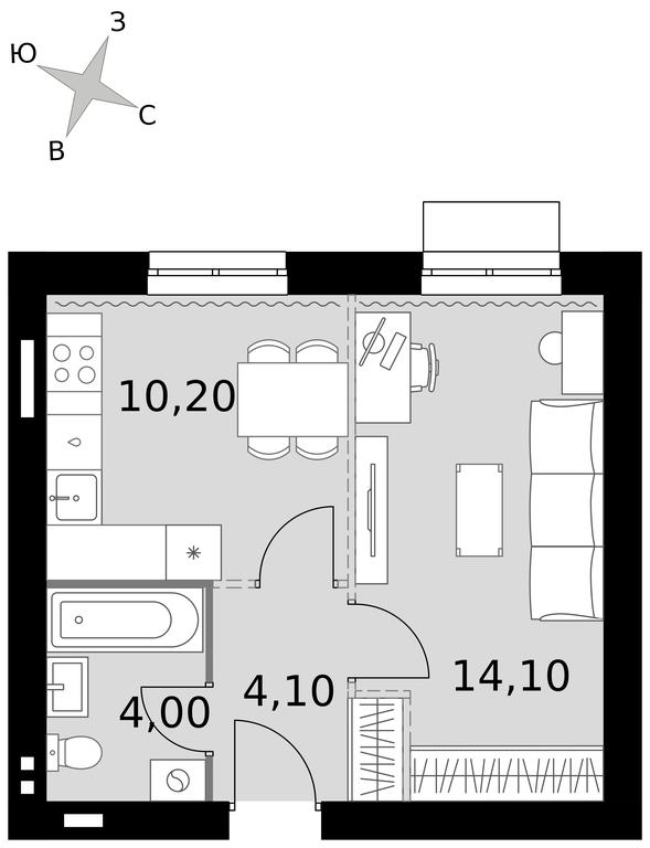 1-BD Apartment Sale, 32.4 sq. m. at Апрелевка, Naro-Fominskiy City District, Moscow Region, Russia #1 1-BD Apartment Sale, 32.4 sq. m. at Апрелевка, Naro-Fominskiy City District, Moscow Region, Russia #1