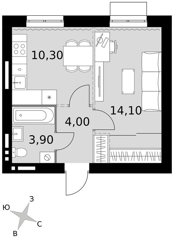 1-BD Apartment Sale, 32.3 sq. m. at Апрелевка, Naro-Fominskiy City District, Moscow Region, Russia #1