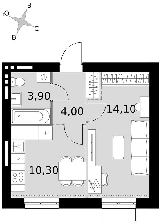 1-BD Apartment Sale, 32.3 sq. m. at Апрелевка, Naro-Fominskiy City District, Moscow Region, Russia #1 1-BD Apartment Sale, 32.3 sq. m. at Апрелевка, Naro-Fominskiy City District, Moscow Region, Russia #1