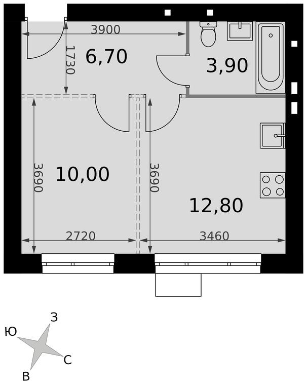 1-BD Apartment Sale, 33.4 sq. m. at Апрелевка, Naro-Fominskiy City District, Moscow Region, Russia #2 1-BD Apartment Sale, 33.4 sq. m. at Апрелевка, Naro-Fominskiy City District, Moscow Region, Russia #2
