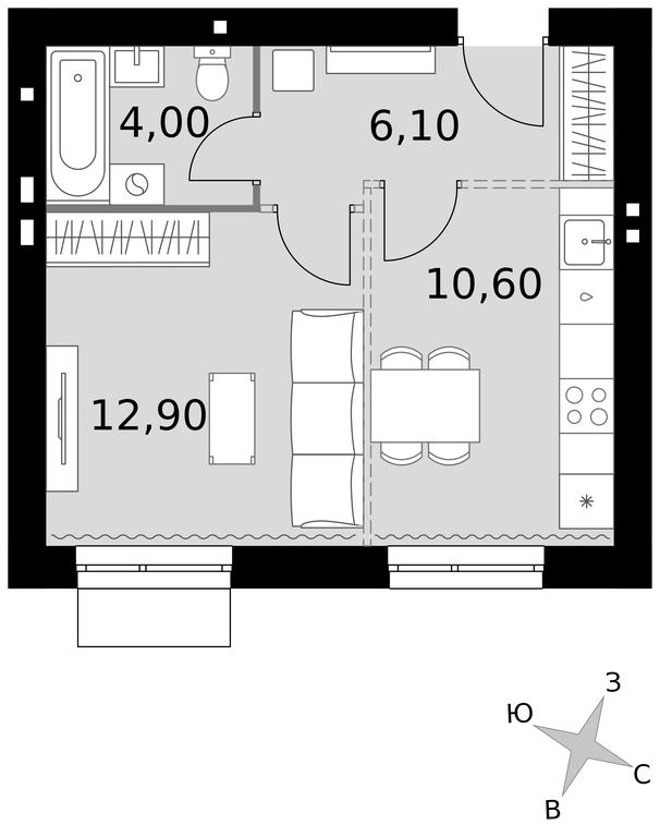 1-BD Apartment Sale, 33.6 sq. m. at Апрелевка, Naro-Fominskiy City District, Moscow Region, Russia #1 1-BD Apartment Sale, 33.6 sq. m. at Апрелевка, Naro-Fominskiy City District, Moscow Region, Russia #1
