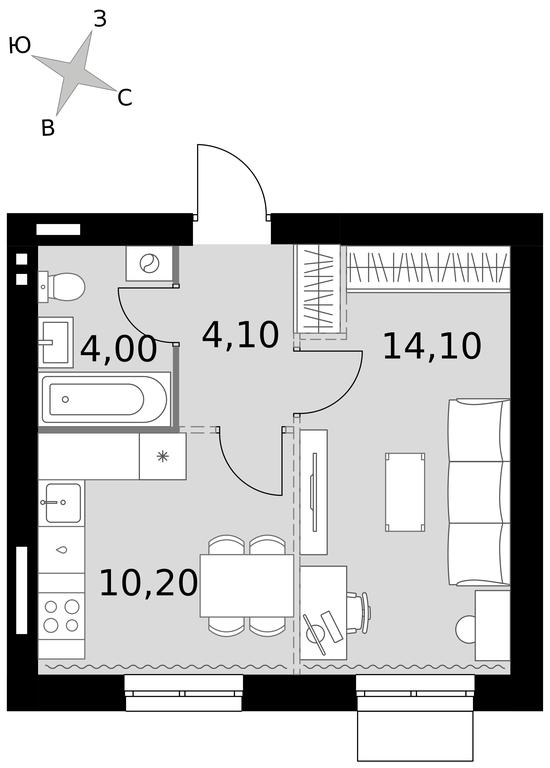 1-BD Apartment Sale, 32.4 sq. m. at Апрелевка, Naro-Fominskiy City District, Moscow Region, Russia #1 1-BD Apartment Sale, 32.4 sq. m. at Апрелевка, Naro-Fominskiy City District, Moscow Region, Russia #1