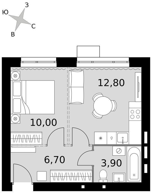 1-BD Apartment Sale, 33.4 sq. m. at Апрелевка, Naro-Fominskiy City District, Moscow Region, Russia #1 1-BD Apartment Sale, 33.4 sq. m. at Апрелевка, Naro-Fominskiy City District, Moscow Region, Russia #1