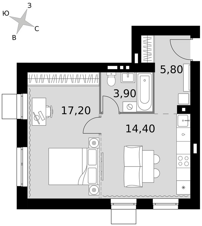 1-BD Apartment Sale, 41.3 sq. m. at Апрелевка, Naro-Fominskiy City District, Moscow Region, Russia #1 1-BD Apartment Sale, 41.3 sq. m. at Апрелевка, Naro-Fominskiy City District, Moscow Region, Russia #1