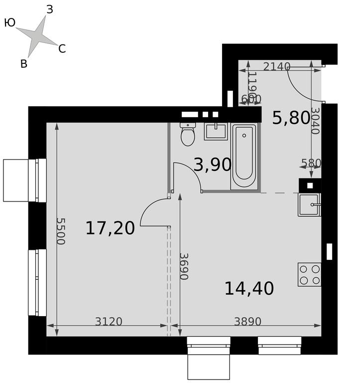 1-BD Apartment Sale, 41.3 sq. m. at Апрелевка, Naro-Fominskiy City District, Moscow Region, Russia #2 1-BD Apartment Sale, 41.3 sq. m. at Апрелевка, Naro-Fominskiy City District, Moscow Region, Russia #2