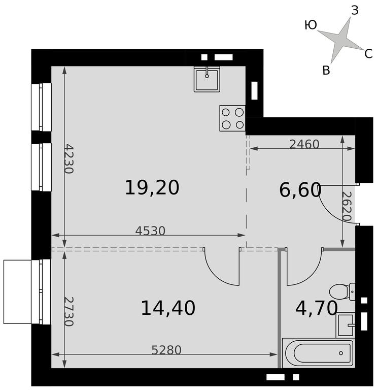 2-BD Apartment Sale, 44.9 sq. m. at Апрелевка, Naro-Fominskiy City District, Moscow Region, Russia #2 2-BD Apartment Sale, 44.9 sq. m. at Апрелевка, Naro-Fominskiy City District, Moscow Region, Russia #2
