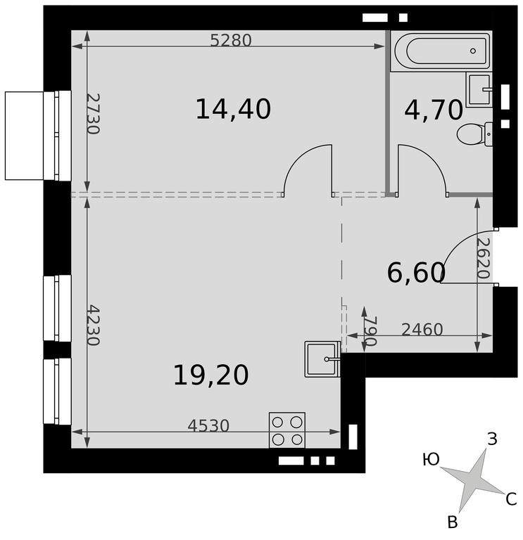 2-BD Apartment Sale, 44.9平方米 at Апрелевка, Naro-Fominskiy City District, Moscow Region, Russia #2