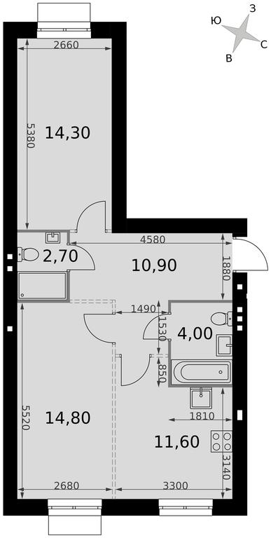 2-BD Apartment Sale, 58.3 sq. m. at Апрелевка, Naro-Fominskiy City District, Moscow Region, Russia #2 2-BD Apartment Sale, 58.3 sq. m. at Апрелевка, Naro-Fominskiy City District, Moscow Region, Russia #2