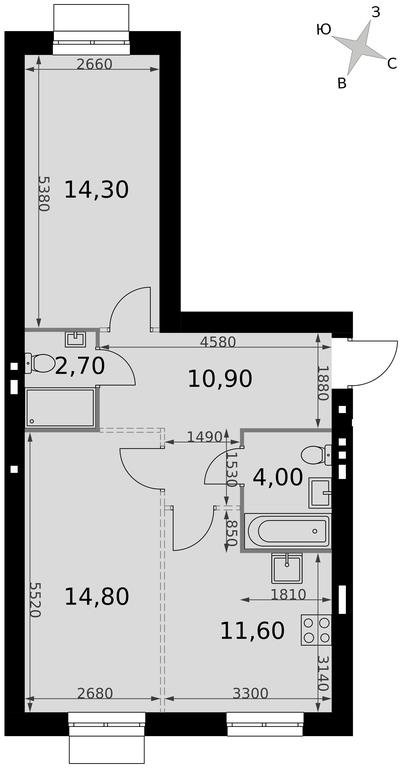 2-BD Apartment Sale, 58.3平方米 at Апрелевка, Naro-Fominskiy City District, Moscow Region, Russia #2 2-BD Apartment Sale, 58.3平方米 at Апрелевка, Naro-Fominskiy City District, Moscow Region, Russia #2