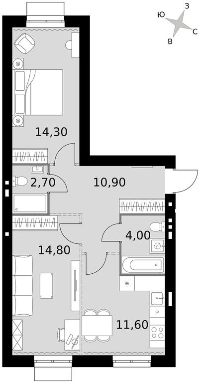 2-BD Apartment Sale, 58.3平方米 at Апрелевка, Naro-Fominskiy City District, Moscow Region, Russia #1 2-BD Apartment Sale, 58.3平方米 at Апрелевка, Naro-Fominskiy City District, Moscow Region, Russia #1