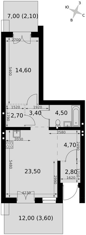 2-BD Apartment Sale, 61.9平方米 at Апрелевка, Naro-Fominskiy City District, Moscow Region, Russia #2