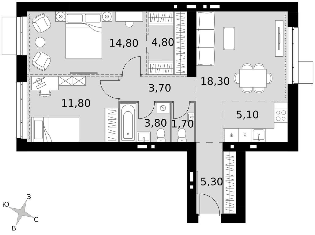 3-BD Apartment Sale, 69.3平方米 at Апрелевка, Naro-Fominskiy City District, Moscow Region, Russia #1 3-BD Apartment Sale, 69.3平方米 at Апрелевка, Naro-Fominskiy City District, Moscow Region, Russia #1