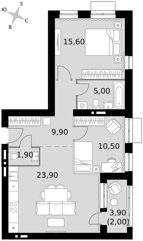 3-BD Apartment Sale, 68.8 sq. m. at Апрелевка, Naro-Fominskiy City District, Moscow Region, Russia #1