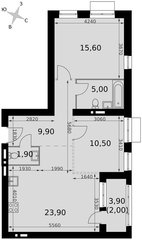 3-BD Apartment Sale, 68.8 sq. m. at Апрелевка, Naro-Fominskiy City District, Moscow Region, Russia #2
