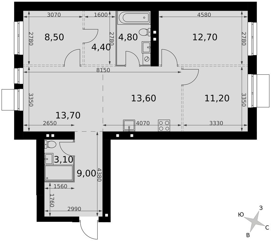 4-BD Apartment Sale, 81 sq. m. at Апрелевка, Naro-Fominskiy City District, Moscow Region, Russia #2