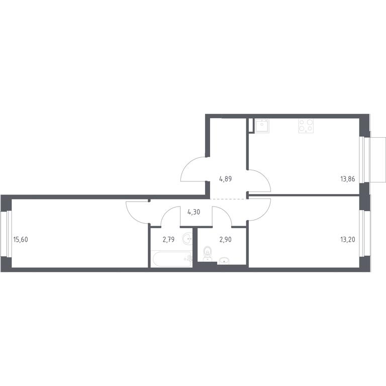 1-BD Apartment Sale, 57.54平方米 at Novoe Vnukovo, kvartal № 38, Kokoshkino Settlement, Moscow, Russia #1 1-BD Apartment Sale, 57.54平方米 at Novoe Vnukovo, kvartal № 38, Kokoshkino Settlement, Moscow, Russia #1