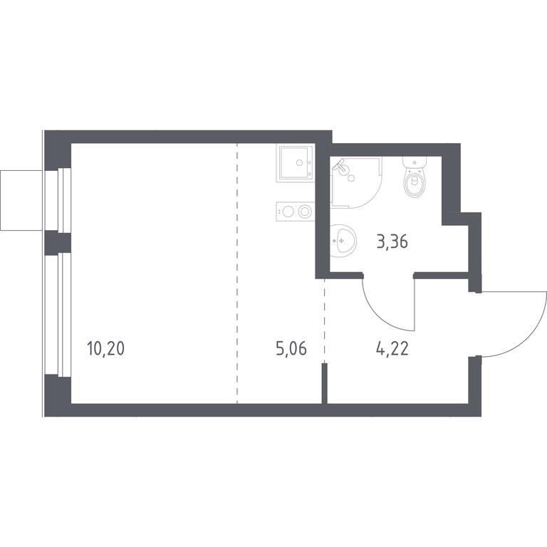 Apartment Sale, 22.84平方米 at Novoe Vnukovo, kvartal № 38, Kokoshkino Settlement, Moscow, Russia #1