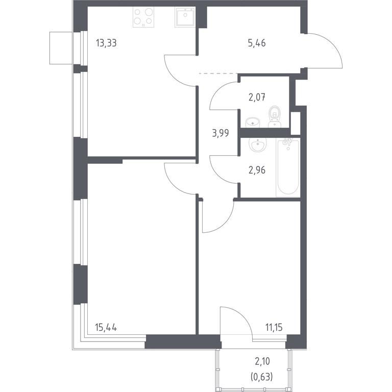 1-BD Apartment Sale, 55.03 sq. m. at Novoe Vnukovo, kvartal № 38, Kokoshkino Settlement, Moscow, Russia #1 1-BD Apartment Sale, 55.03 sq. m. at Novoe Vnukovo, kvartal № 38, Kokoshkino Settlement, Moscow, Russia #1