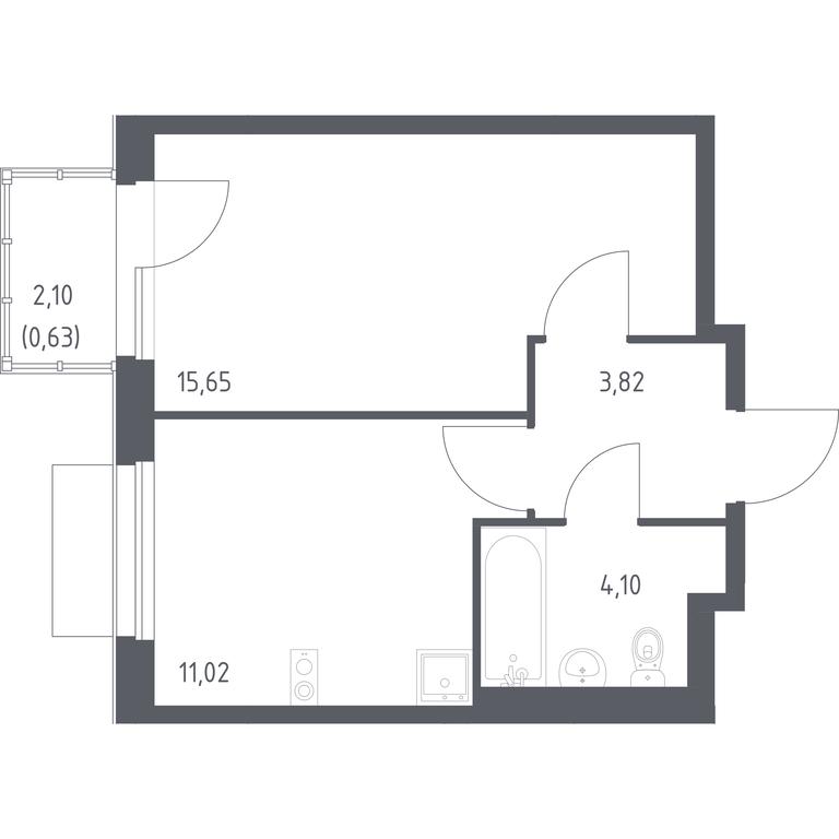 Apartment Sale, 35.22平方米 at Novoe Vnukovo, kvartal № 38, Kokoshkino Settlement, Moscow, Russia #1