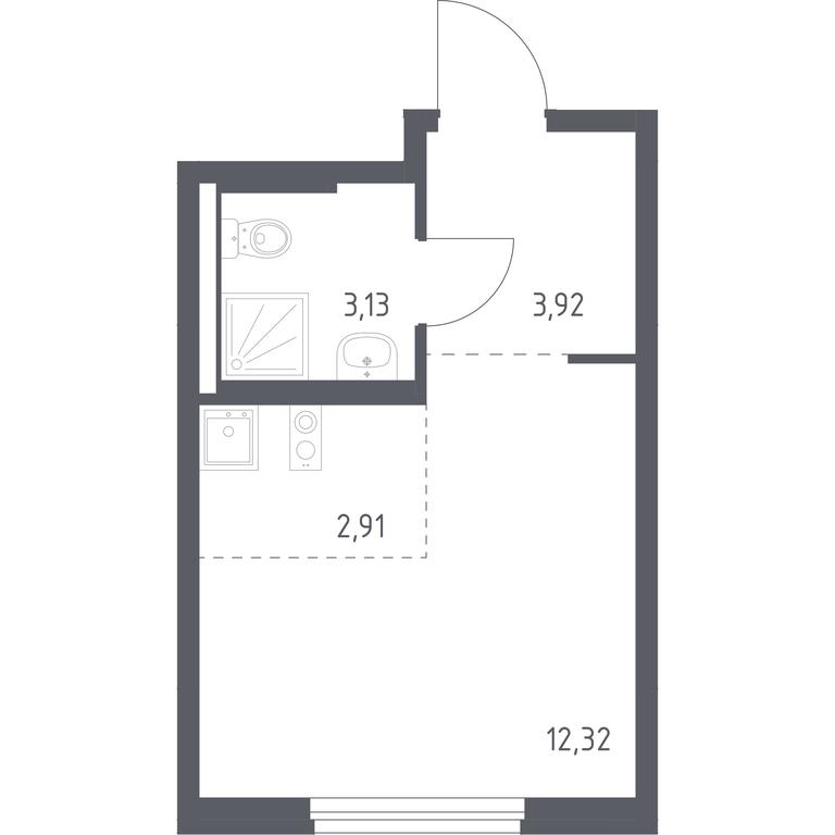 Apartment Sale, 22.28 sq. m. at Novoe Vnukovo, kvartal № 38, Kokoshkino Settlement, Moscow, Russia #1