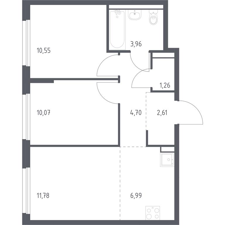 1-BD Apartment Sale, 51.92 sq. m. at Novoe Vnukovo, kvartal № 38, Kokoshkino Settlement, Moscow, Russia #1 1-BD Apartment Sale, 51.92 sq. m. at Novoe Vnukovo, kvartal № 38, Kokoshkino Settlement, Moscow, Russia #1