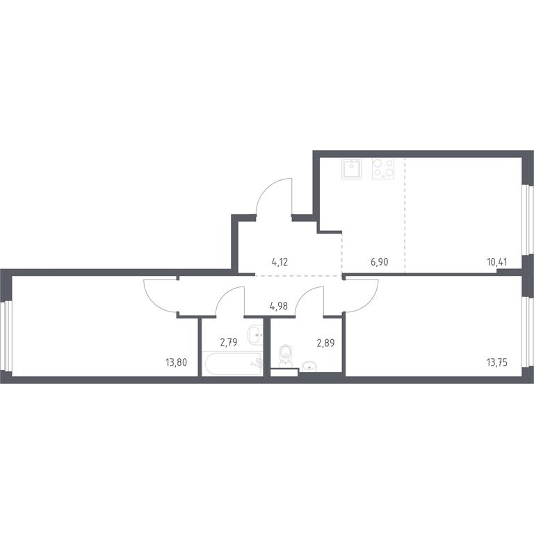 1-BD Apartment Sale, 59.64 sq. m. at Novoe Vnukovo, kvartal № 38, Kokoshkino Settlement, Moscow, Russia #1 1-BD Apartment Sale, 59.64 sq. m. at Novoe Vnukovo, kvartal № 38, Kokoshkino Settlement, Moscow, Russia #1