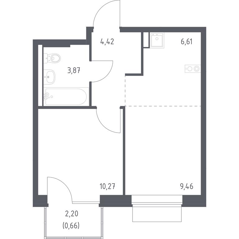 Продажа квартиры, 35,29 м² в ЖК «Новое Внуково», квартал № 38, поселение Кокошкино, Москва, Россия #1 Продажа квартиры, 35,29 м² в ЖК «Новое Внуково», квартал № 38, поселение Кокошкино, Москва, Россия #1