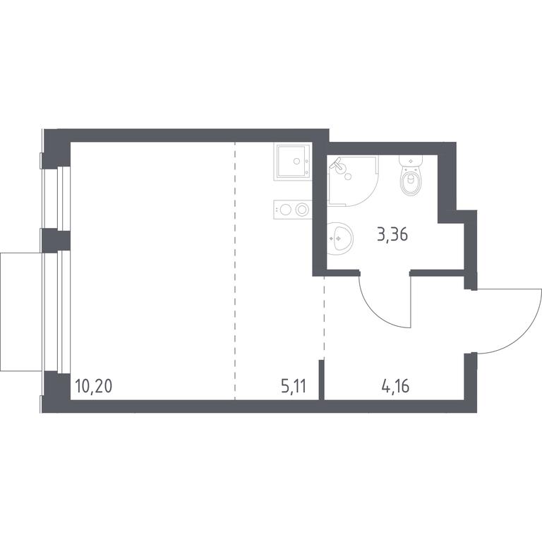 Apartment Sale, 22.83平方米 at Novoe Vnukovo, kvartal № 38, Kokoshkino Settlement, Moscow, Russia #1