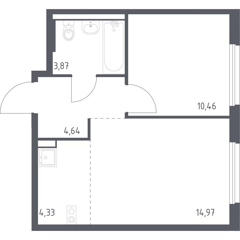 Apartment Sale, 38.27平方米 at Novoe Vnukovo, kvartal № 38, Kokoshkino Settlement, Moscow, Russia #1 Apartment Sale, 38.27平方米 at Novoe Vnukovo, kvartal № 38, Kokoshkino Settlement, Moscow, Russia #1