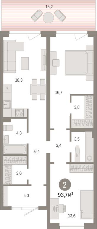 2-BD Apartment Sale, 93.7 sq. m. at Pervy kvartal, Kalinovaya ulitsa, derevnya Sapronovo, Leninskiy City District, Moscow Region, Russia #1 2-BD Apartment Sale, 93.7 sq. m. at Pervy kvartal, Kalinovaya ulitsa, derevnya Sapronovo, Leninskiy City District, Moscow Region, Russia #1