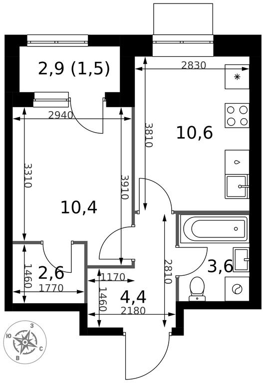 1-BD Apartment Sale, 33.1 sq. m. at 1 Izmajlovskij, Montazhnaya Street, 8с13, Moscow, Russia #2 1-BD Apartment Sale, 33.1 sq. m. at 1 Izmajlovskij, Montazhnaya Street, 8с13, Moscow, Russia #2