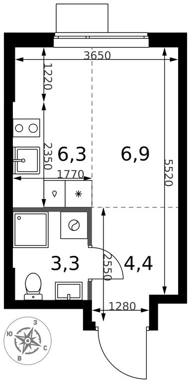 Apartment Sale, 20.9平方米 at 1 Izmajlovskij, Montazhnaya Street, 8с13, Moscow, Russia #2 Apartment Sale, 20.9平方米 at 1 Izmajlovskij, Montazhnaya Street, 8с13, Moscow, Russia #2