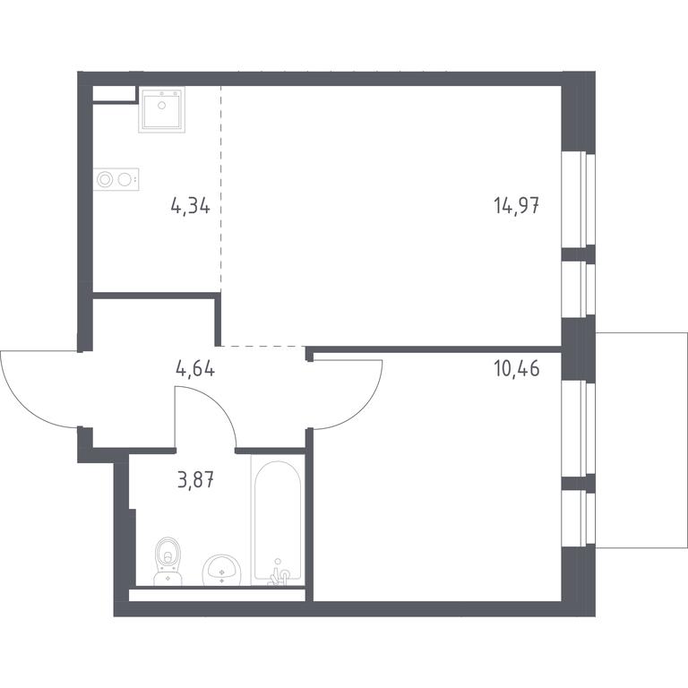 Apartment Sale, 38.28 sq. m. at Kvartal Aviatorov, ulitsa Koldunova, Aviatorov Microdistrict, Balashikha, Moscow Region, Russia #1 Apartment Sale, 38.28 sq. m. at Kvartal Aviatorov, ulitsa Koldunova, Aviatorov Microdistrict, Balashikha, Moscow Region, Russia #1