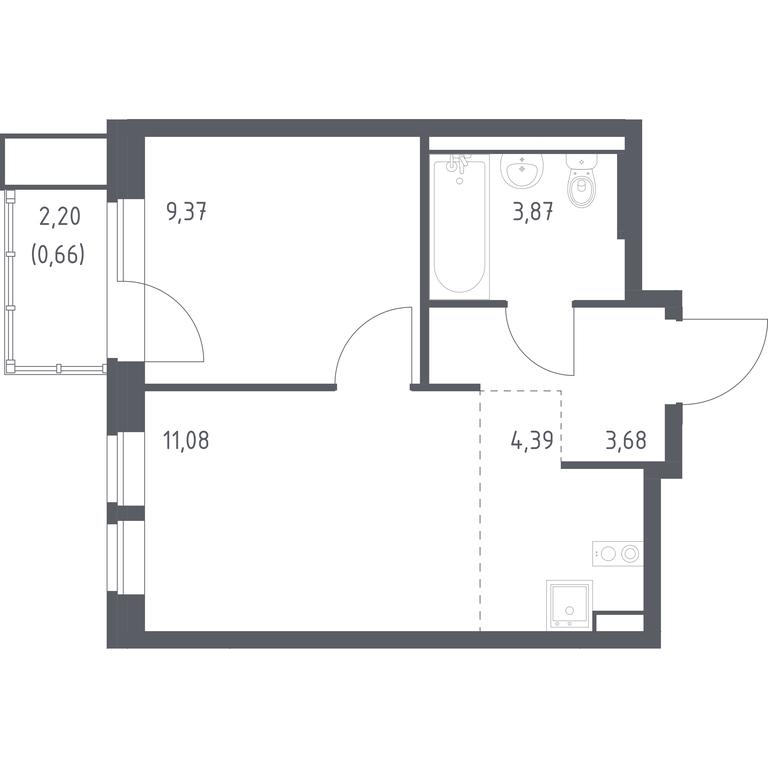 Apartment Sale, 33.05平方米 at Kvartal Aviatorov, ulitsa Koldunova, Aviatorov Microdistrict, Balashikha, Moscow Region, Russia #1 Apartment Sale, 33.05平方米 at Kvartal Aviatorov, ulitsa Koldunova, Aviatorov Microdistrict, Balashikha, Moscow Region, Russia #1