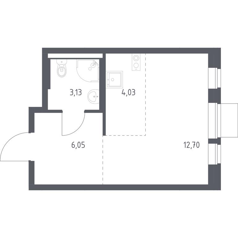 Apartment Sale, 25.91平方米 at Kvartal Aviatorov, ulitsa Koldunova, Aviatorov Microdistrict, Balashikha, Moscow Region, Russia #1