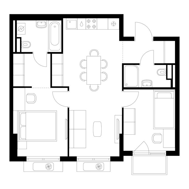 2-BD Apartment Sale, 56.9 sq. m. at Vostochnoe Butovo, Krymskaya Street, 13, rabochiy posyolok Bobrovo, Leninskiy City District, Moscow Region, Russia #1