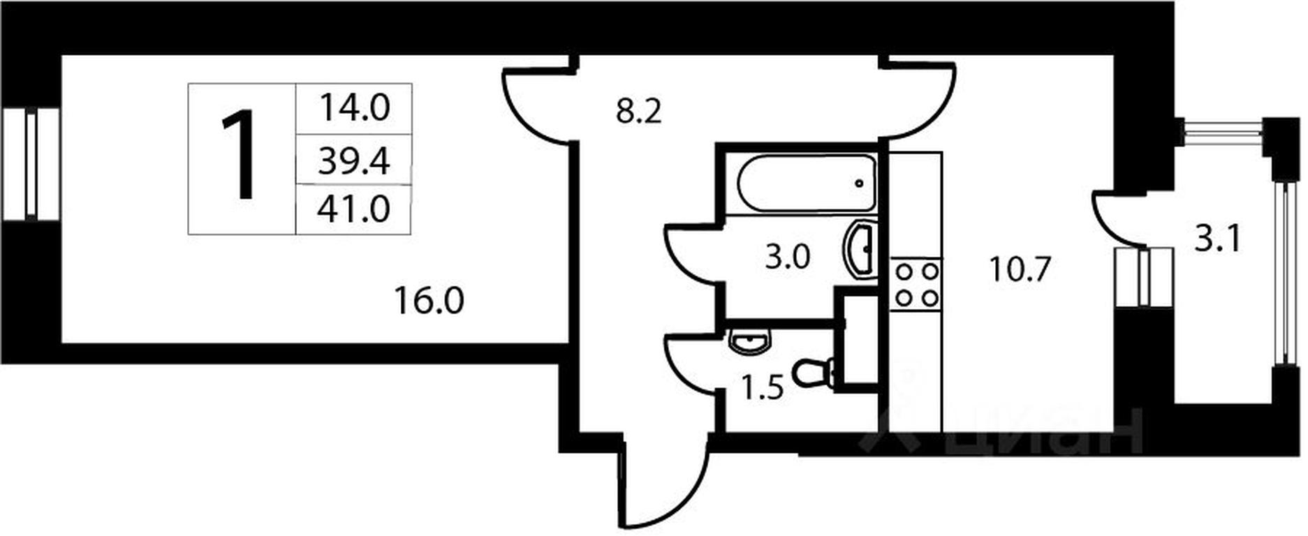 Apartment Sale, 39.7 sq. m. at Laykovo, zhiloy kompleks Gorod-sobytiye Laykovo, selo Laykovo, Odintsovskiy Urban District, Moscow Region, Russia #1