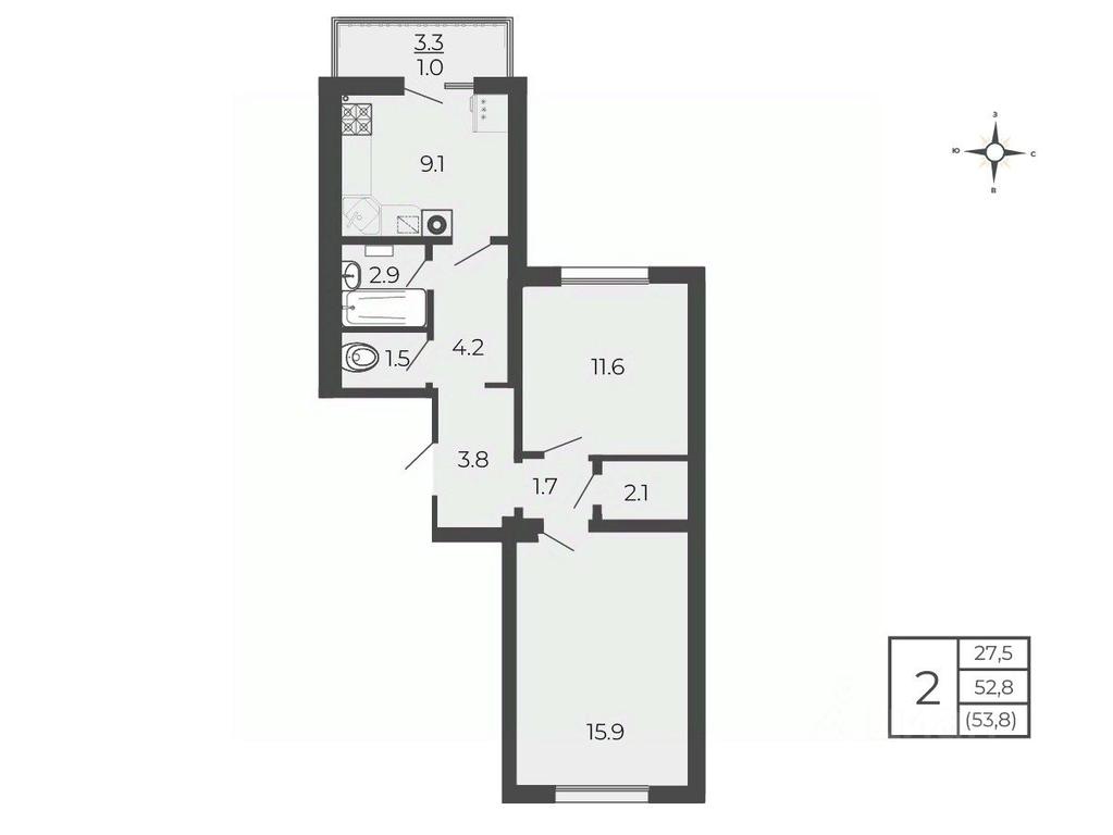 1-BD Apartment Sale, 53.8平方米 at Novy Blagodar, 2-y Shakhovskoy proyezd, Volokolamsk, Moscow Region, Russia #1 1-BD Apartment Sale, 53.8平方米 at Novy Blagodar, 2-y Shakhovskoy proyezd, Volokolamsk, Moscow Region, Russia #1