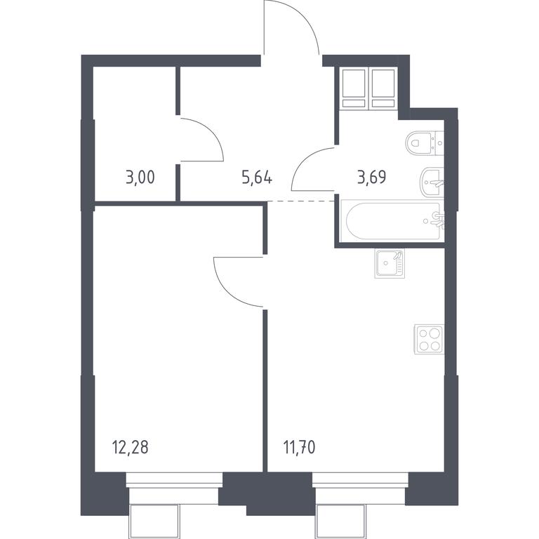 Apartment Sale, 36.47平方米 at Troparevo Park, Kiyevskoye shosse, 21-y kilometr, 3с4, Mosrentgen Settlement, Moscow, Russia #1 Apartment Sale, 36.47平方米 at Troparevo Park, Kiyevskoye shosse, 21-y kilometr, 3с4, Mosrentgen Settlement, Moscow, Russia #1