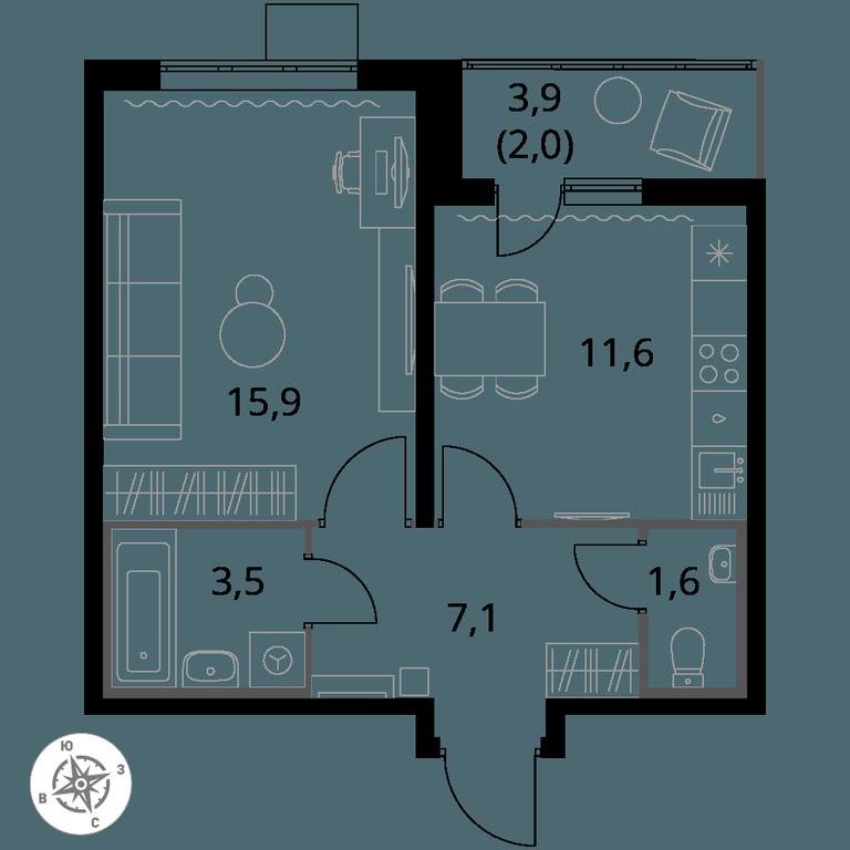 1-BD Apartment Sale, 41.7 sq. m. at Pervy Yuzhny, zhiloy kompleks Pervy Yuzhny, Leninskiy City District, Moscow Region, Russia #1 1-BD Apartment Sale, 41.7 sq. m. at Pervy Yuzhny, zhiloy kompleks Pervy Yuzhny, Leninskiy City District, Moscow Region, Russia #1